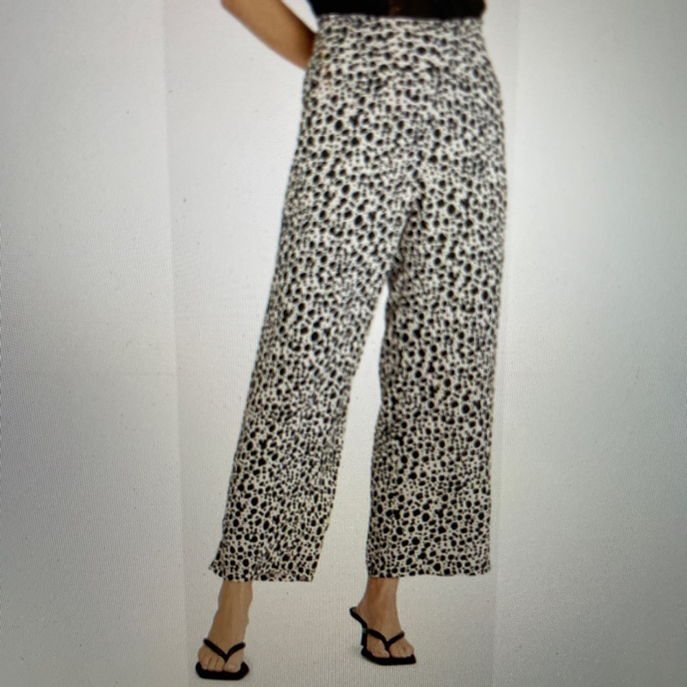 Sanctuary Bohemia Animal Print Crip Wide Leg Pants - M